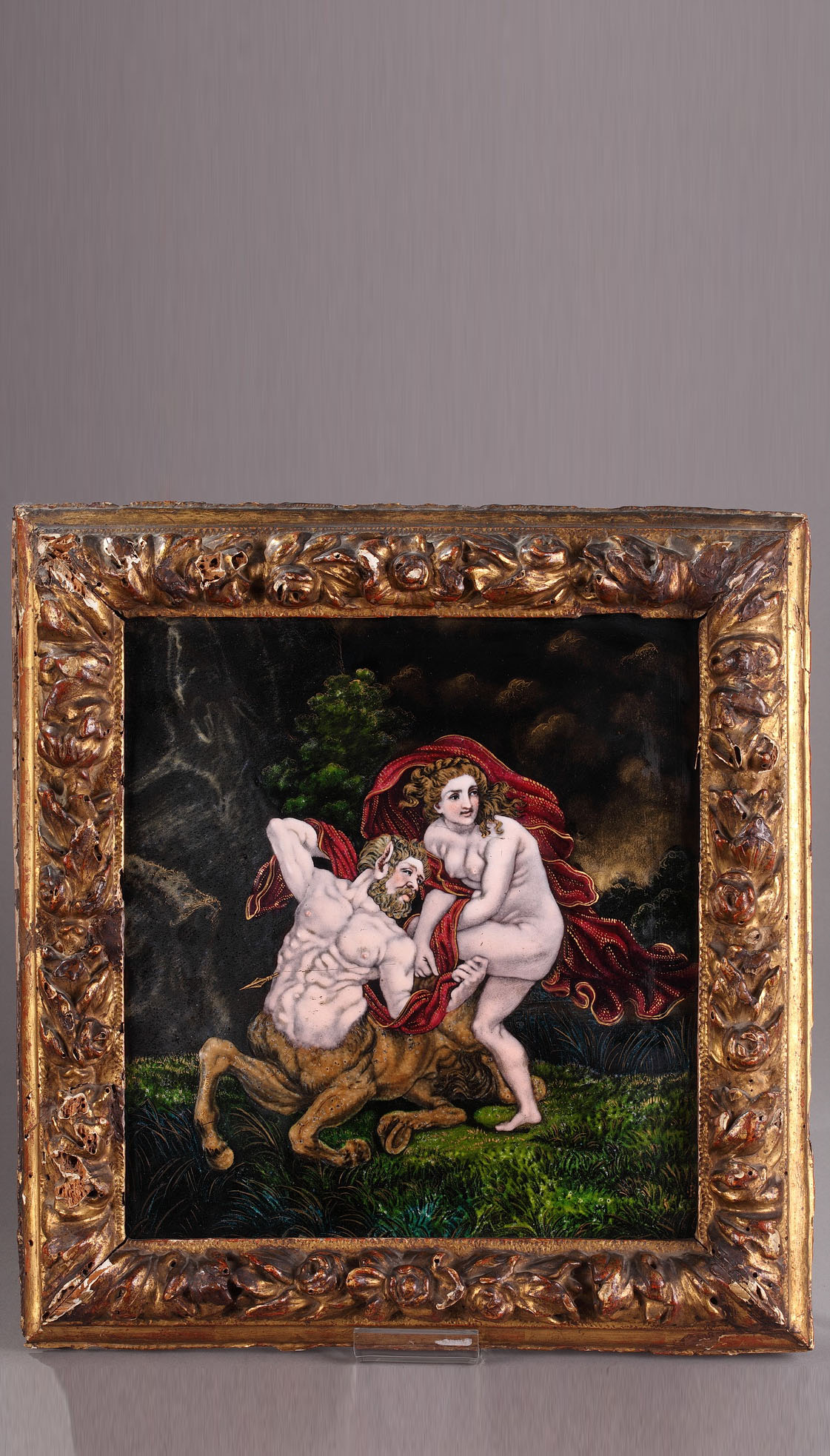 Limoges enamel painting, "Centaur Nessus"